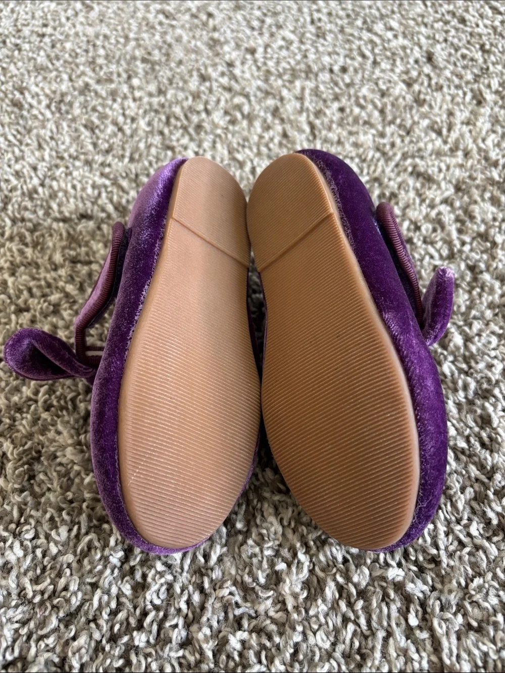 Amazon Girls Purple Velvet Bow Mary Jane Shoes